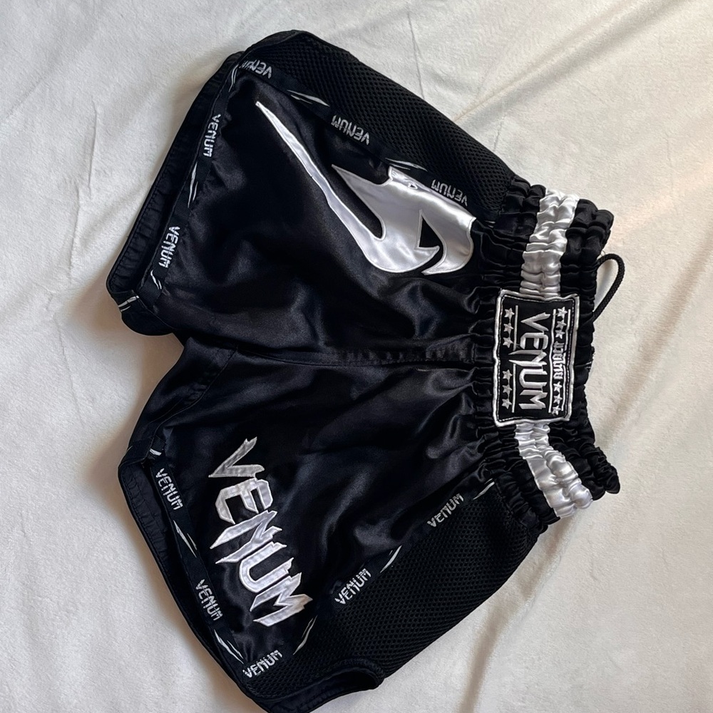 Venum Black & White Muay Thai Shorts